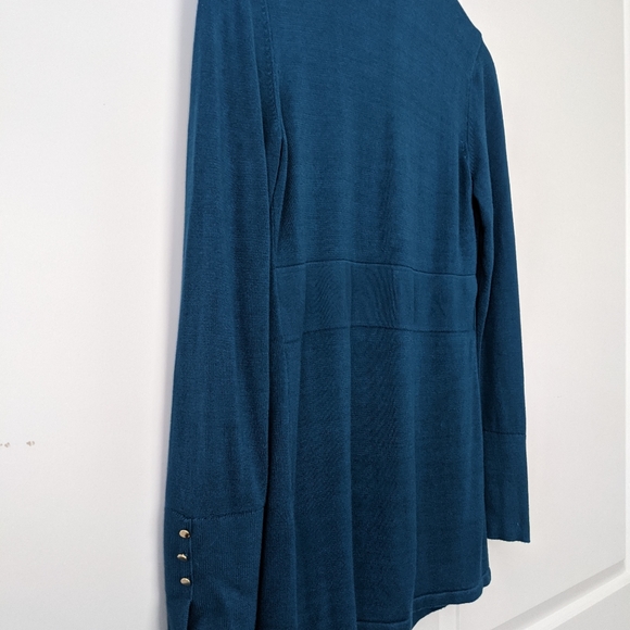 White House Black Market Knit Cardigan - Turquoise Blue - Sz. S - Picture 9 of 12
